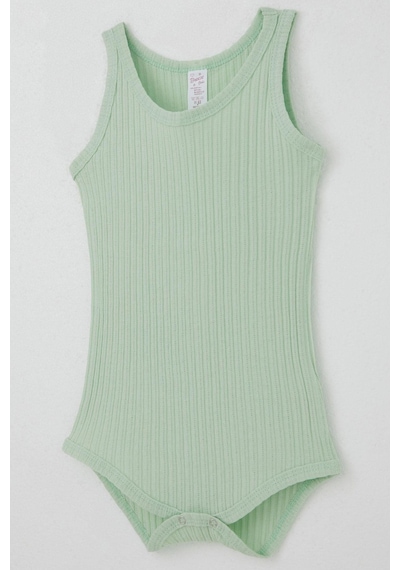 Breeze Kız Bebek Çıtçıtlı Atlet Zıbın Body Jakarlı 9 Ay-3 Yaş, Su Yeşili Su Yeşili