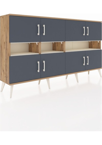 Arges Konsol 8 Raflı 8 Kapaklı 176x30x99 Çam-antrasit/aytaşı Antrasıt/aytası - Atlas Çam Arges Konsol 8 Raflı 8 Kapaklı 176x30x99 Çam-antrasit/aytaşı Antrasıt/aytası - Atlas Çam