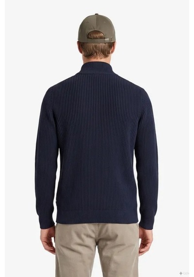 Nautica Erkek Lacivert Regular Fit Fermuarlı Triko Kazak-24790