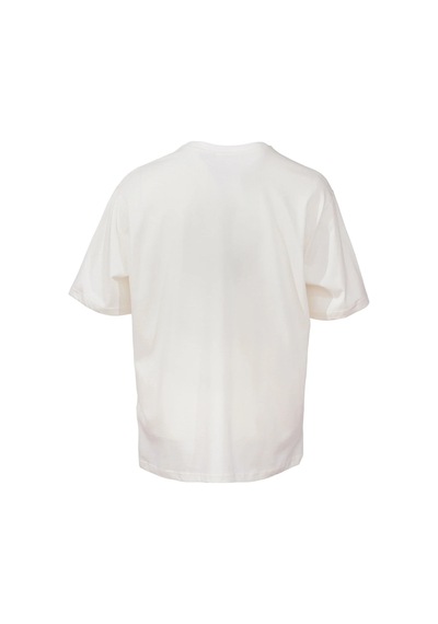 Hummel Oversize % 100 Pamuk Bisiklet Yaka T Shirt Erkek T Shirt 912433-9157 Ekru