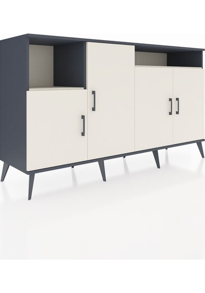Kronos Konsol 5 Raflı 4 Kapaklı 176x59x99 Antrasit-aytaşı Antrasit-aytaşı