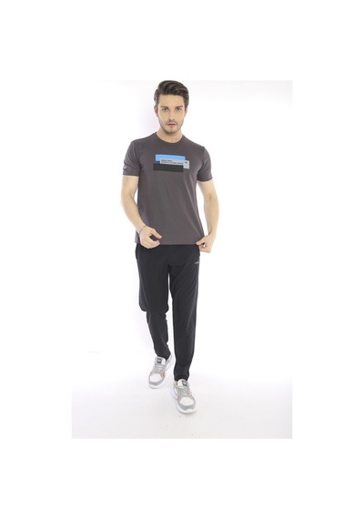 Escetic Erkek Spor Füme Bisiklet Yaka Slim Fit T-Shirt-3353