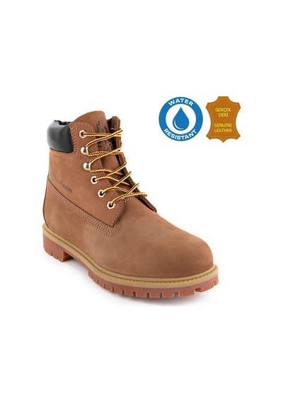 Hush Puppies Helppo 725812 Gerçek Deri, Anatomik, Waterresist Erkek Bot Tarçın Tarçın
