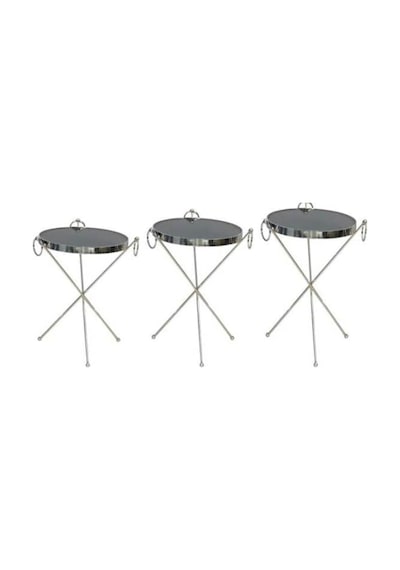 Zigon Brc Küpe Model Sehpa Metal Gümüş Krom Renk Ayak Kırılmaz