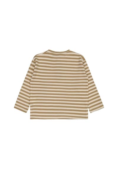 Civil Boys Çizgili Sahte Patlı 6-9 Yaş Sweatshirt Kahverengi