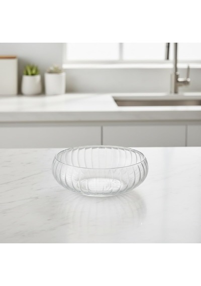 Şeffaf Cam Görünümlü Büyük Salata Kasesi Isıya Dayanıklı Servis Kasesi, Sofra Sunum Kasesi 24 Cm 7 Cm Diğer