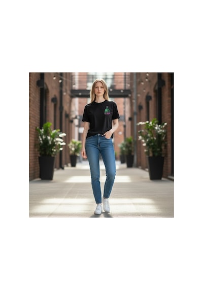Urbantrendstore Unisex Uzaylı Saldırı Attack Oversize Fit Rahat Geniş Salaş T-shirt Günlük Tişört Siyah