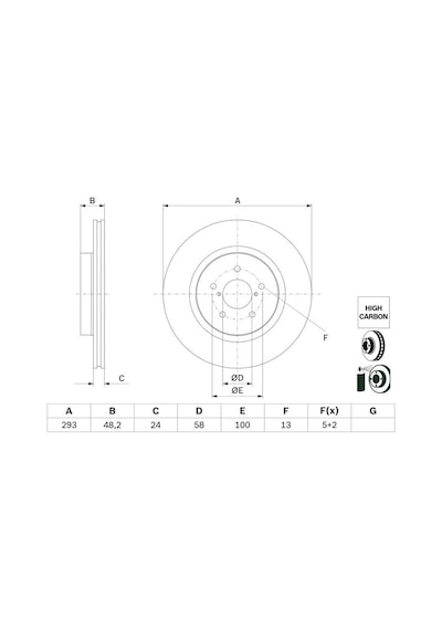 Subaru Xv 1.6 2017-2023 Bosch Ön Disk 293mm 2 Adet