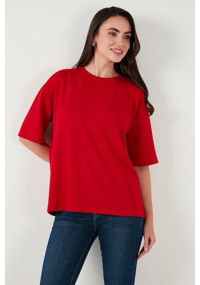 Lela Streç Oversize Fit Bisiklet Yaka Bayan T Shirt 5865911 Kırmızı Lela Streç Oversize Fit Bisiklet Yaka Bayan T Shirt 5865911 Kırmızı