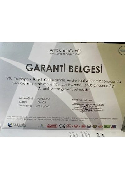 Artozonegen Ozon Jeneratörü Hava Temizleme Turuncu