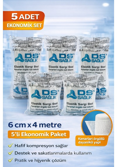 Elastik Sargı Bezi 6cm X 4m 5 Adet