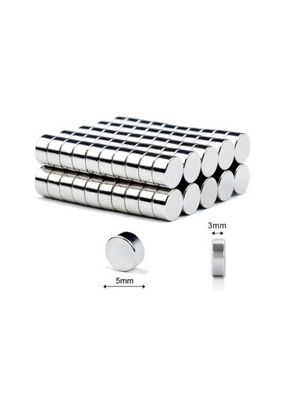 Ø5x3 Mm Yuvarlak Mıknatıs Neodyum-10 Adet
