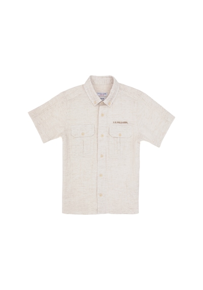 U.s. Polo Assn. Erkek Çocuk Krem Gömlek Kısa Kollu 50300416-vr071 KREM
