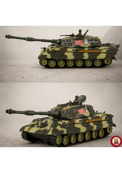 Oyuncak Uzaktan Kumandalı Tank Leopard Model Alman Tankı Sesli Led Işıklı Müzikli Ses Ve Atış Efektli Şarjlı Göndesi 360 Dönen Rc Tank 1:20 Ölçek 38 Cm Kahverengi