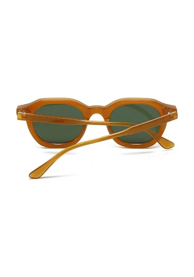 Grovela Turuncu Çerçeve Yeşil Cam Vintage & Retro Unisex Güneş Gözlüğü
