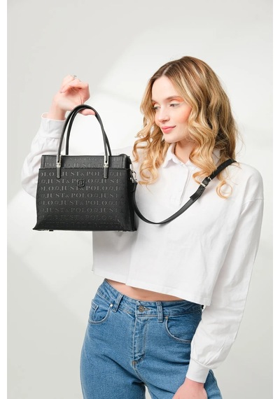 Just Polo Şıklığın Ve Zarafetin Buluştuğu Shopper Siyah Kadın El Çantası Shoulder Bag