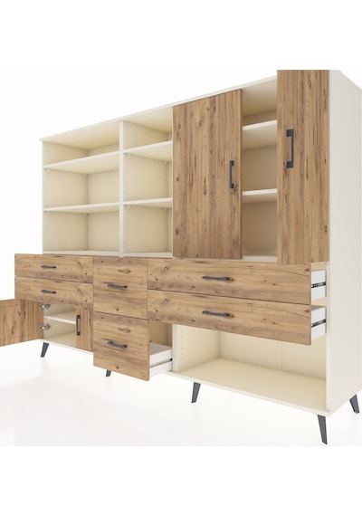 Hyperion Dolap 10 Raflı 6 Çekmeceli 4 Kapaklı 220x44x163 Aytaşı-ç Aytaşı-çam