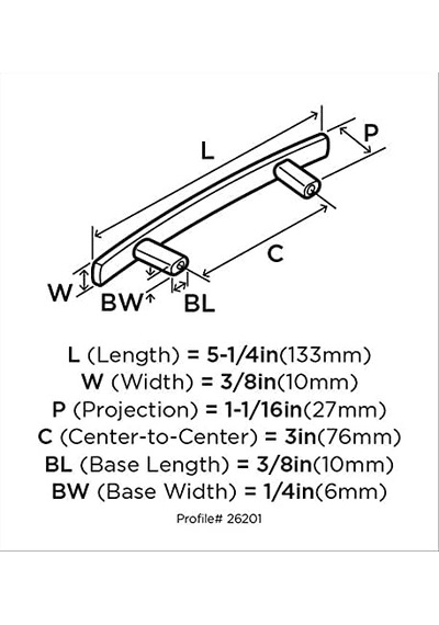 Amerock Zypern 3 İnç 76 Mm Orta Saten Nikel Dolap Çekme 10 Paket