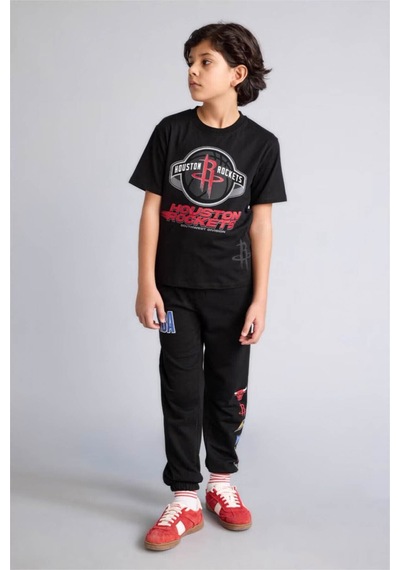 Defacto %100 Pamuk Nba Houston Rockets Tişört Erkek Çocuk G7619a826smbk81 Siyah-bk81
