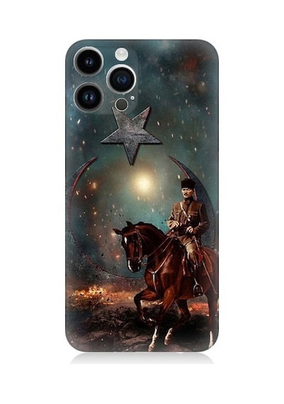 Apple Uyumlu iPhone 14 Pro Max Mustafa Kemal Atatürk Ve Mücadele Yılları Desenli Silikon Kılıf