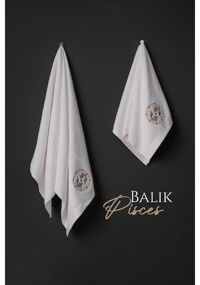 Varol %100 Microcotton Üst Kalite Havlu Seti Burç Nakışlı Balık-standart Balık Diğer
