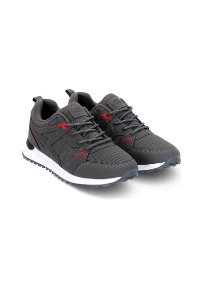 Slazenger Oryon I Erkek Koyu Gri / Kırmızı Koşu & Yürüyüş Spor Ayakkabısı Gri - Kırmızı