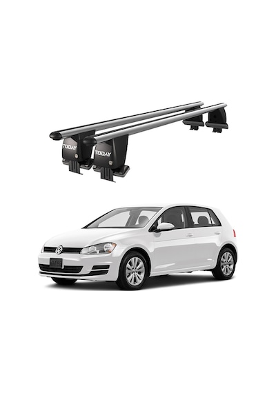Royal Volkswagen Golf 2012 - 2019 Uyumlu Gri Kilitli Ara Atkı Port Bagaj Tavan Barı