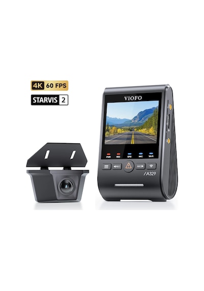 Viofo A329sw 2 Kameralı Ön+arka Su Geçirmez 4k 60fps+2k Sony Starvıs 2 Sensör Gps'li Araç Kamerası