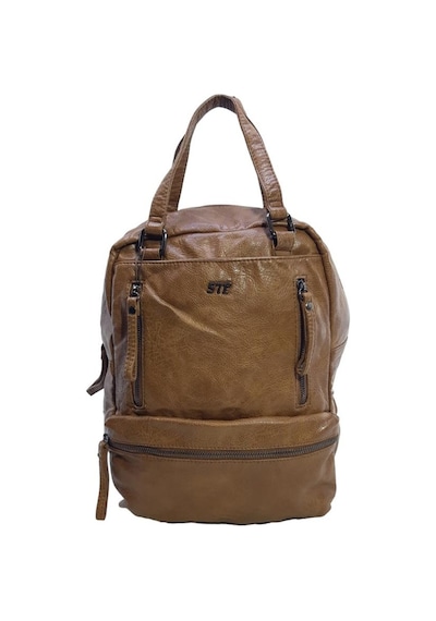 Baginn Yıkama Suni Deri Retro Kadın Sırt Çantası Çok Cepli Fonksiyonel Kullanım 001