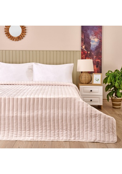 Soft Magro Tek Kişilik Yatak Örtüsü - Ekru - 160x230 Cm Renkli