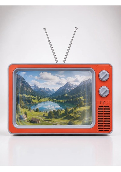 Telefon İçin 12 İnç Ekran Retro Televizyon Tasarımı Hd Film İzleme Katlanabilir Stand