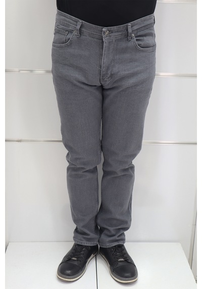 Denim Cartel Dmctekstil Erkek Gri Yüksek Bel Rahat Kalıp Boru Paça Jean Pantolon Gri