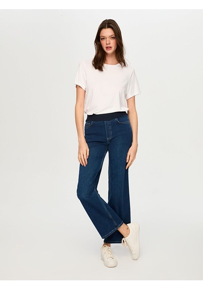Faik Sönmez Wide Leg Fit Beli Lastikli Rahat Jean Pantolon S26jpn016 Us26jpn01627 İndigo