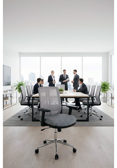 Ofisbazaar Up Fileli Çalışma Koltuğu Ergonomik Şef Ve Toplantı Koltuğu Gri Gri
