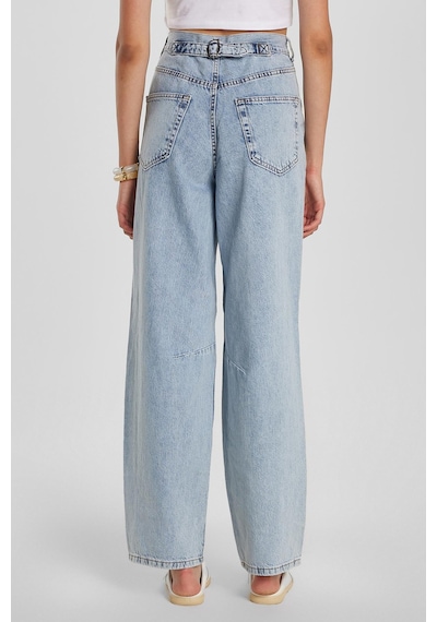 Tudors Kadın Regular Fit Tokalı Geniş Paça Baggy Mavi Jean Kot Pantolon-34699 Açık Mavi Tudors Kadın Regular Fit Tokalı Geniş Paça Baggy Mavi Jean Kot Pantolon-34699 Açık Mavi