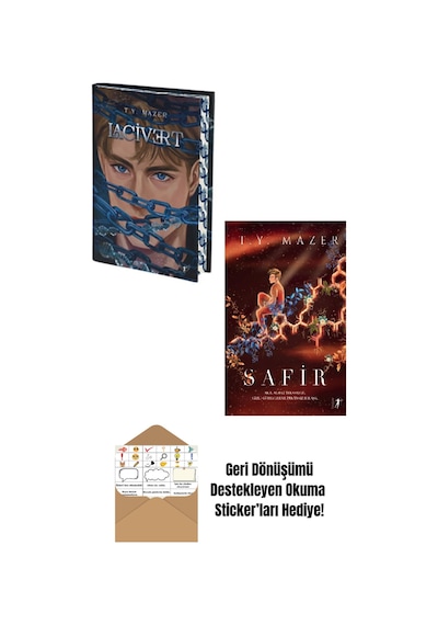 T. Y. Mazer 2 Kitap Set / Lacivert + Safir Ciltli + Okuma Sticker'ları