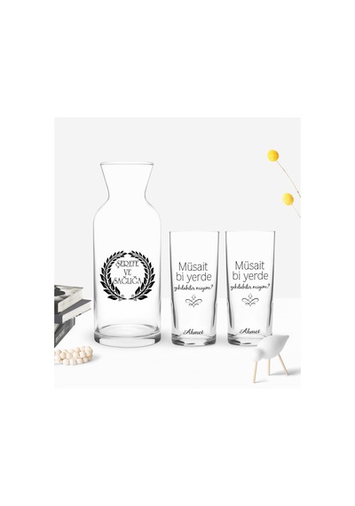 Kişiye Özel Renkli Baskılı Müsait Bir Yerde Tasarımlı İkili Rakı