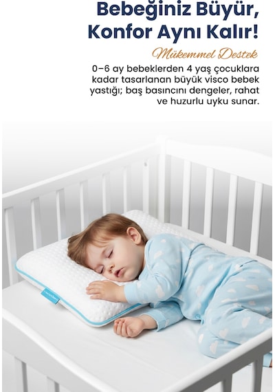 Viscofoam Ortopedik Bebek Yastığı Visco Bebek Yastığı 45 x 30 x 8 CM