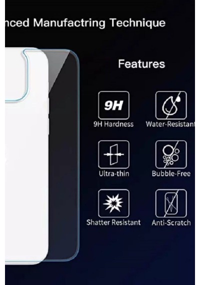 Iphone 13mini Uyumlu Kırılmaz Cam Koruyucu Dcx-9h Tempered Ön Ekran Arka Panel Şase Tam Korumalı Şeffaf