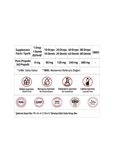 Validus Propolis 480 Mg Drops 20 ML