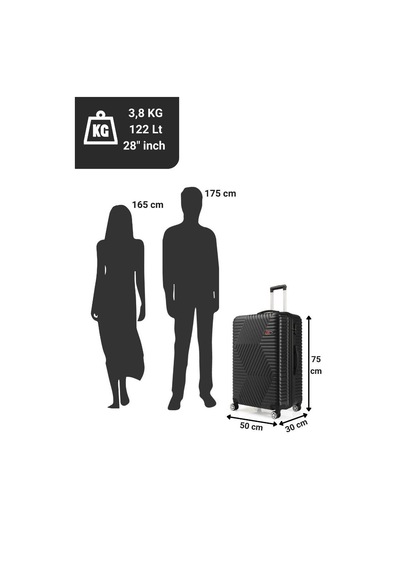 G&d Polo Suitcase Abs Siyah Büyük Boy Valiz 600.01-b