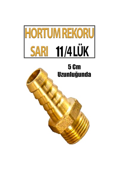 Sarı Pirinç Hortum Rekoru 11/4 Lük 5 Cm Uzunluğunda