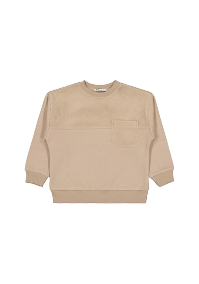 Civil Boys Peluş Garnili 6-9 Yaş Sweatshirt - Kahverengi Açık Kahverengi