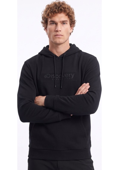 Discovery Expedition D6wm-swt3757 Siyah Erkek Kapüşonlu Örme Sweatshirt