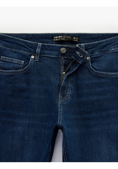 Koton Düğmeli Cep Detaylı Normal Bel Slim Fit Jean Pantolon - Brad Jean Koyu İndigo 6sam40115nd Koton Düğmeli Cep Detaylı Normal Bel Slim Fit Jean Pantolon - Brad Jean Koyu İndigo 6sam40115nd