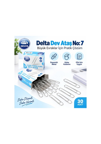 Dev Ataş No:7 Büyük Boy Metal Evrak Ataşı