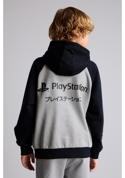 Defacto Playstation Oversize Dik Yaka Baskılı Kanguru Cepli Sweatshirt Erkek Çocuk I3674a826wngr198 Gri-gr198