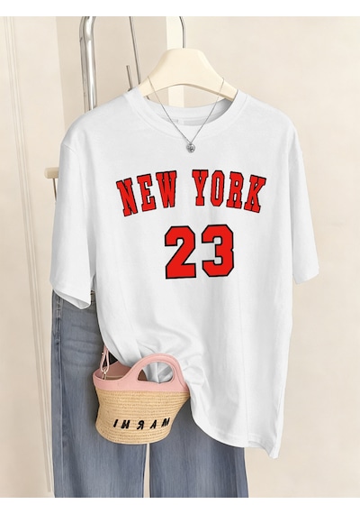Noıssey Urban Pop Graphic Kadın Tişört Koleksiyonukod 5451 Beyaz