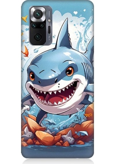 Xiaomi Redmi Note 10 Pro Uyumlu Köpekbalığı Desenli Silikon Kılıf