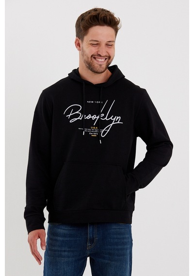 SPR23SW361 Kanguru Çepli El Yazılı Brooklyn Sweat